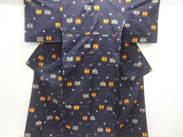 JAPANESE KIMONO / UNUSED FUSHI TSUMUGI / WOVEN CAMELIA 